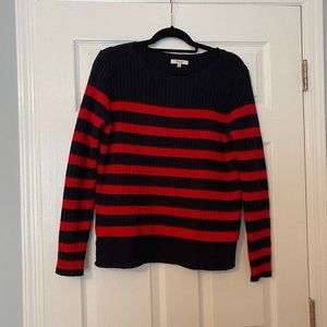 Madewell Navy and Red Striped Sweater
